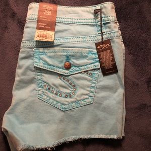 Baby blue colored shorts